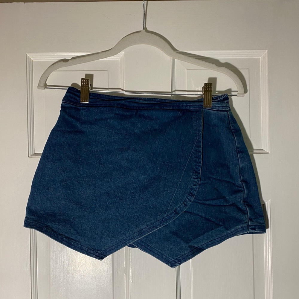 Honey Belle dark wash jean skort